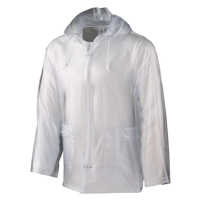 Chaqueta impermeable de vinilo transparente